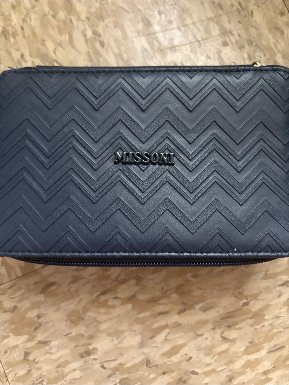 Missoni Men's Dark Navy Chevron Toiletry Pouch